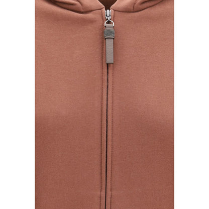 Sweatshirt Hoodie by Brunello Cucinelli for women in cotton brown & signature features a edgy silhouette, detailed with a edgy and for a refined finish.