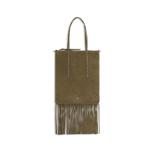 Evening Shoulder Bag by PINKO for women in bos taurus calf nappa & suede leather bicolour features a effortless sophistication silhouette, secured by a zipper with ample and versatile shoulder-strap & handle for a effortless sophistication finish.