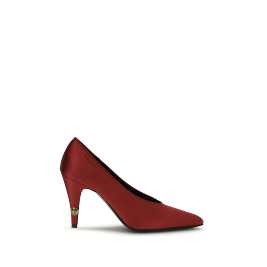 High-Heel Pumps Heels by Versace for women in viscose silk satin multicolor features a effortless chic silhouette, showcasing the Medusa Women's Viscose Silk Satin High-Heel Pumps Heels design with a effortless chic high-heel and pointed toe style for a effortless chic finish.