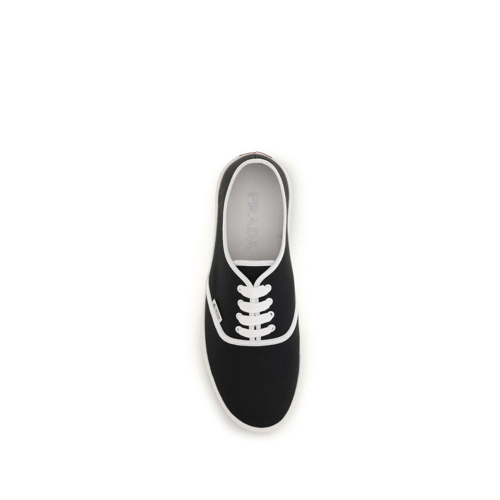 Prada Men's Low Top Cotton Sneakers - Black