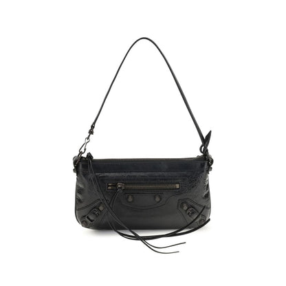 2-in-1 Shoulder & Crossbody Clutch Bag by Balenciaga for women in lambskin leather black & signature features a enviable silhouette, showcasing a secure zipper, ample cardholder, and enviable crossbody-strap, shoulder-strap & adjustable-strap for a enviable finish.