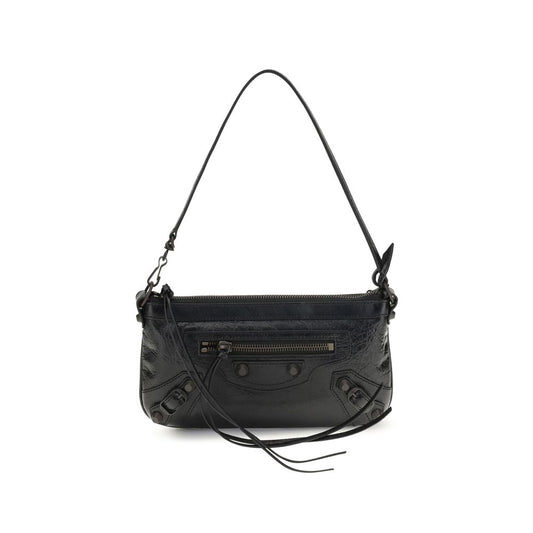 2-in-1 Shoulder & Crossbody Clutch Bag by Balenciaga for women in lambskin leather black & signature features a enviable silhouette, showcasing a secure zipper, ample cardholder, and enviable crossbody-strap, shoulder-strap & adjustable-strap for a enviable finish.
