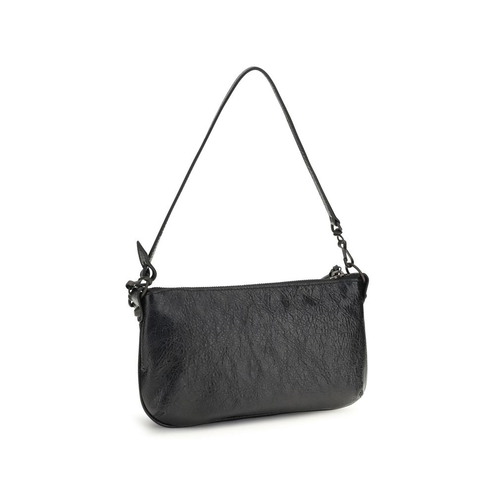 2-in-1 Shoulder & Crossbody Clutch Bag by Balenciaga for women in lambskin leather black & signature features a effortless chic silhouette with a secure zipper, ample cardholder, and versatile crossbody-strap, shoulder-strap & adjustable-strap for a effortless chic finish.
