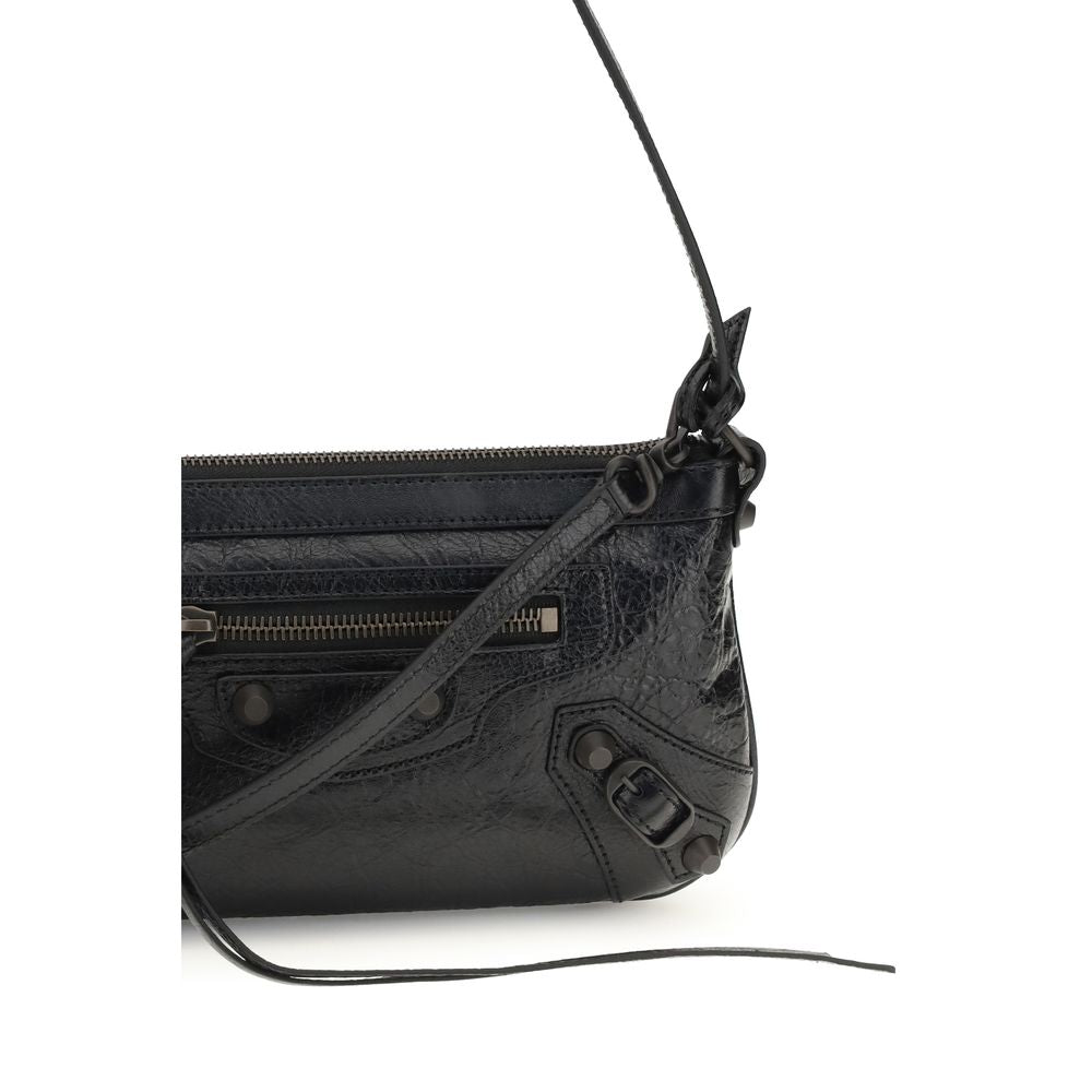 2-in-1 Shoulder & Crossbody Clutch Bag by Balenciaga for women in lambskin leather black & signature features a effortless sophistication silhouette, secured by a zipper with ample cardholder and versatile crossbody-strap, shoulder-strap & adjustable-strap for a effortless sophistication finish.