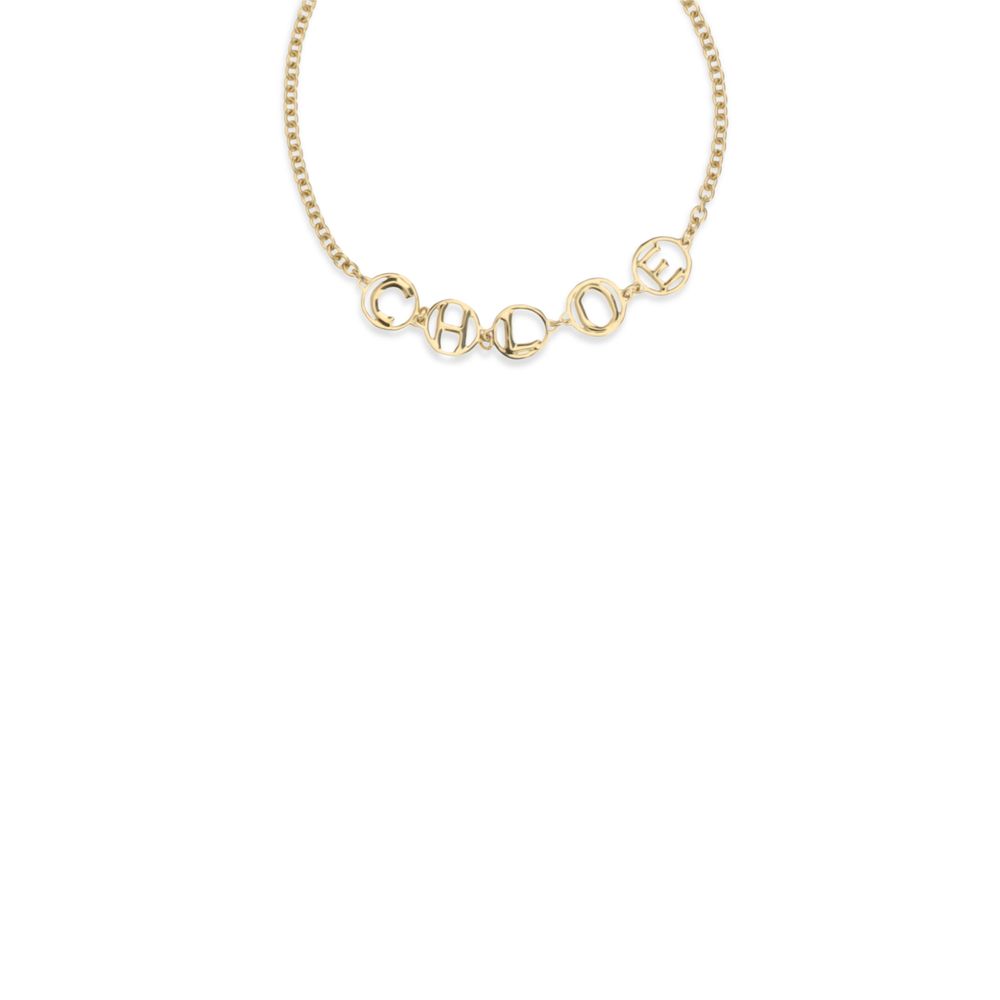 Bracelet by Chloé for women in nylon cashmere & capra leather and gold showcases a refined silhouette, artfully capturing the essence of Women's Gold Brass Bracelet with its refined .
