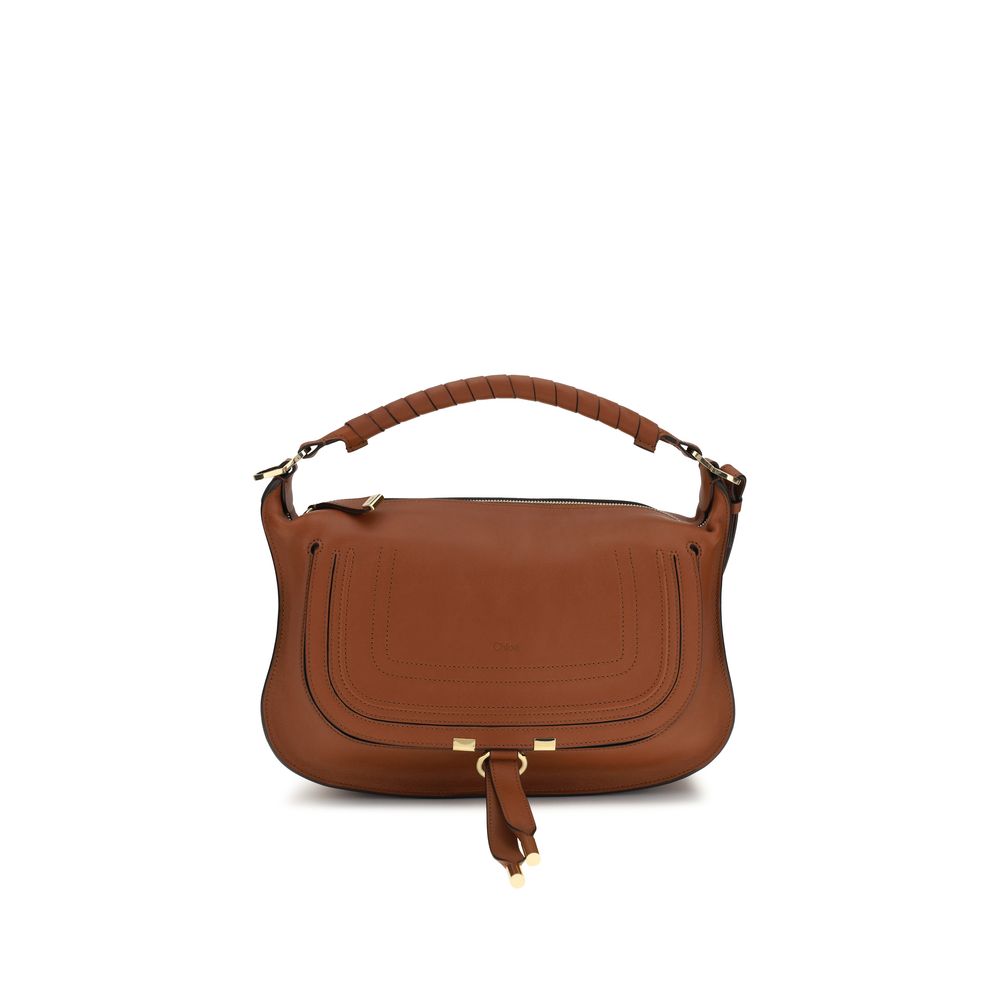 Compact 2-in-1 Shoulder & Crossbody Flap Satchel Bag by Chloé for women in bos taurus calf leather brown & signature showcases a enviable silhouette, artfully detailed with a secure flap & zipper, organized external-pockets, and versatile crossbody-strap, shoulder-strap & adjustable-strap for a enviable look.