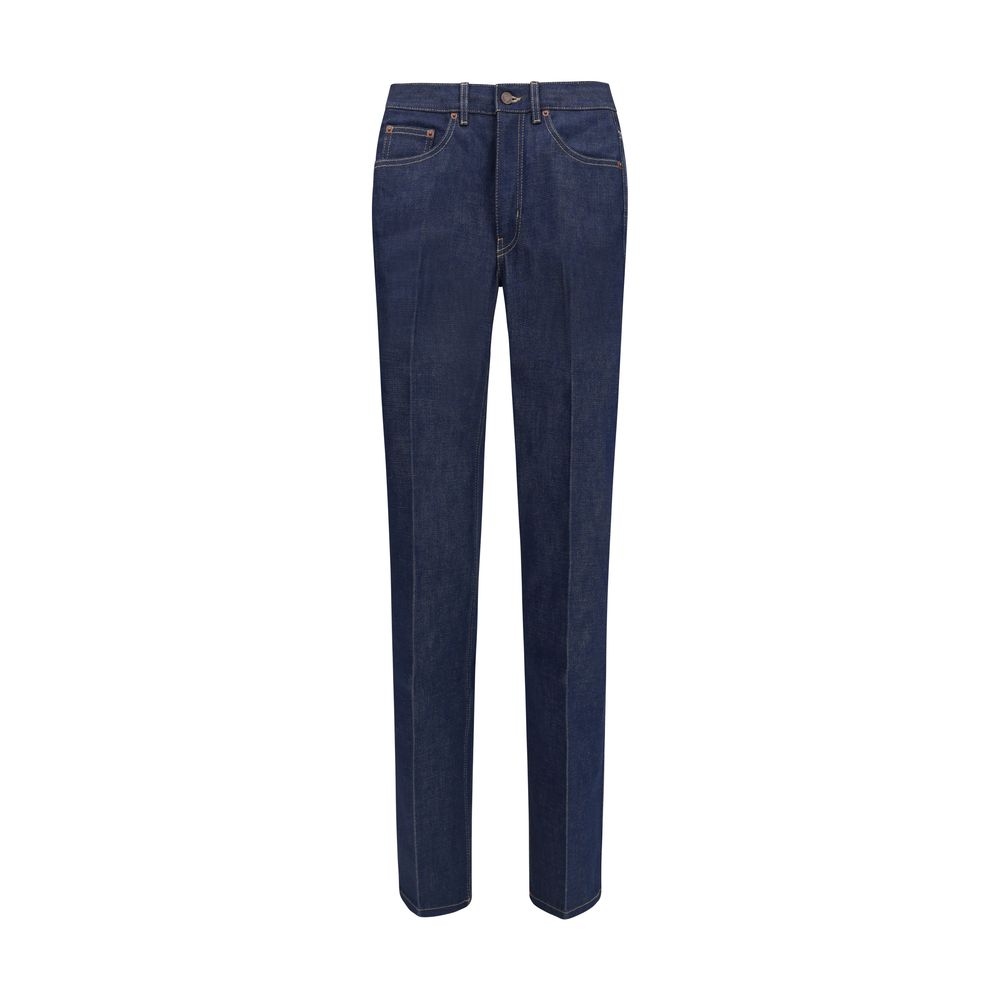 Jeans by Chloé for women in denim cotton blue features a refined silhouette with a refined regular-fit & slim, defined by a and a refined long for a refined finish.