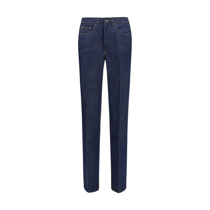 Jeans by Chloé for women in denim cotton blue features a refined silhouette with a refined regular-fit & slim, defined by a and a refined long for a refined finish.