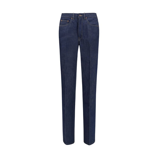Jeans by Chloé for women in denim cotton blue features a refined silhouette with a refined regular-fit & slim, defined by a and a refined long for a refined finish.