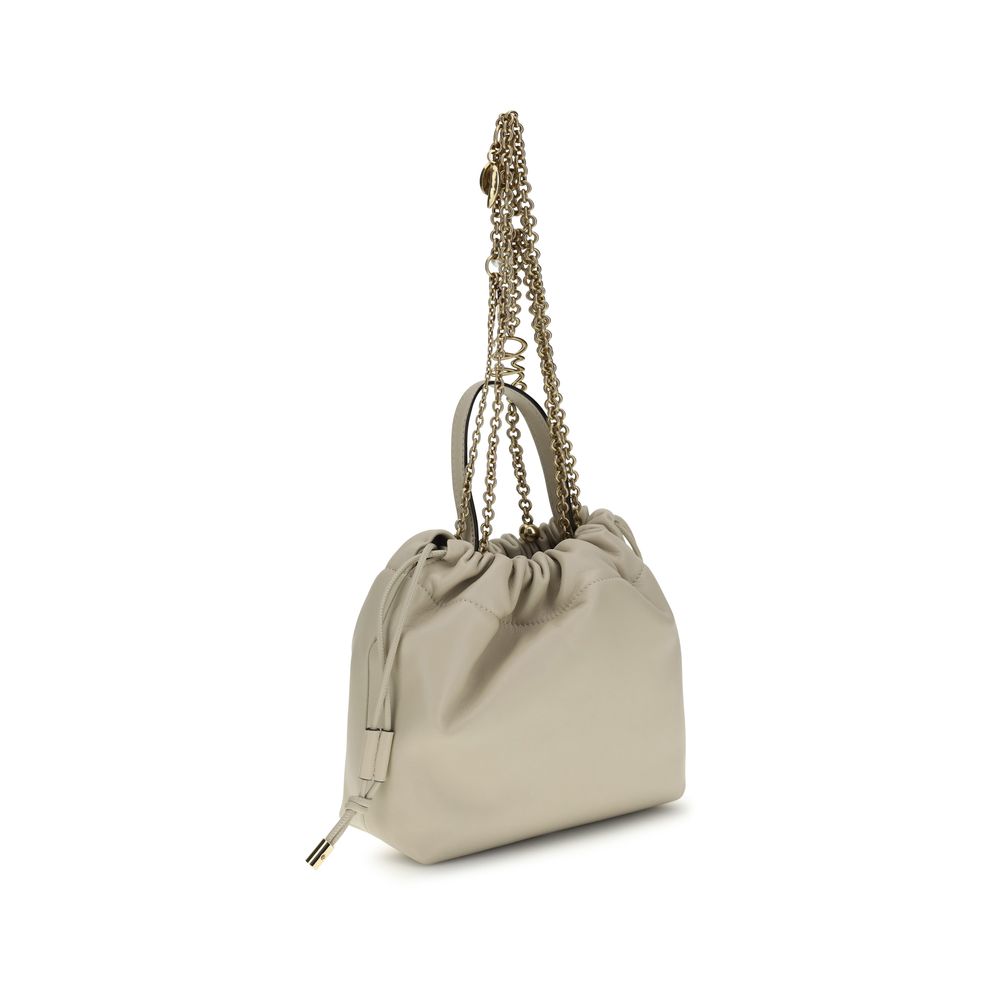 Shoulder Drawstring Bag by Chloé for women in nappa lambskin leather beige features an effortlessly chic silhouette with a secure drawstring, ample , and versatile shoulder-strap & handle for effortlessly chic everyday luxury.