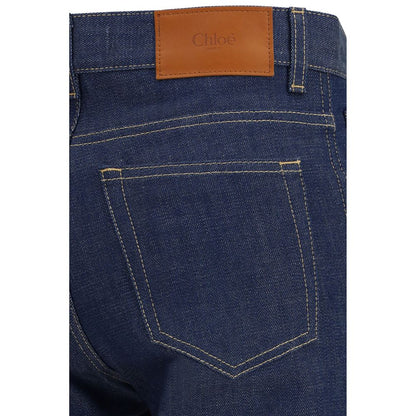 Jeans by Chloé for women in denim cotton blue features an sartorial regular-fit & slim and long with a cut for a sartorial finish.