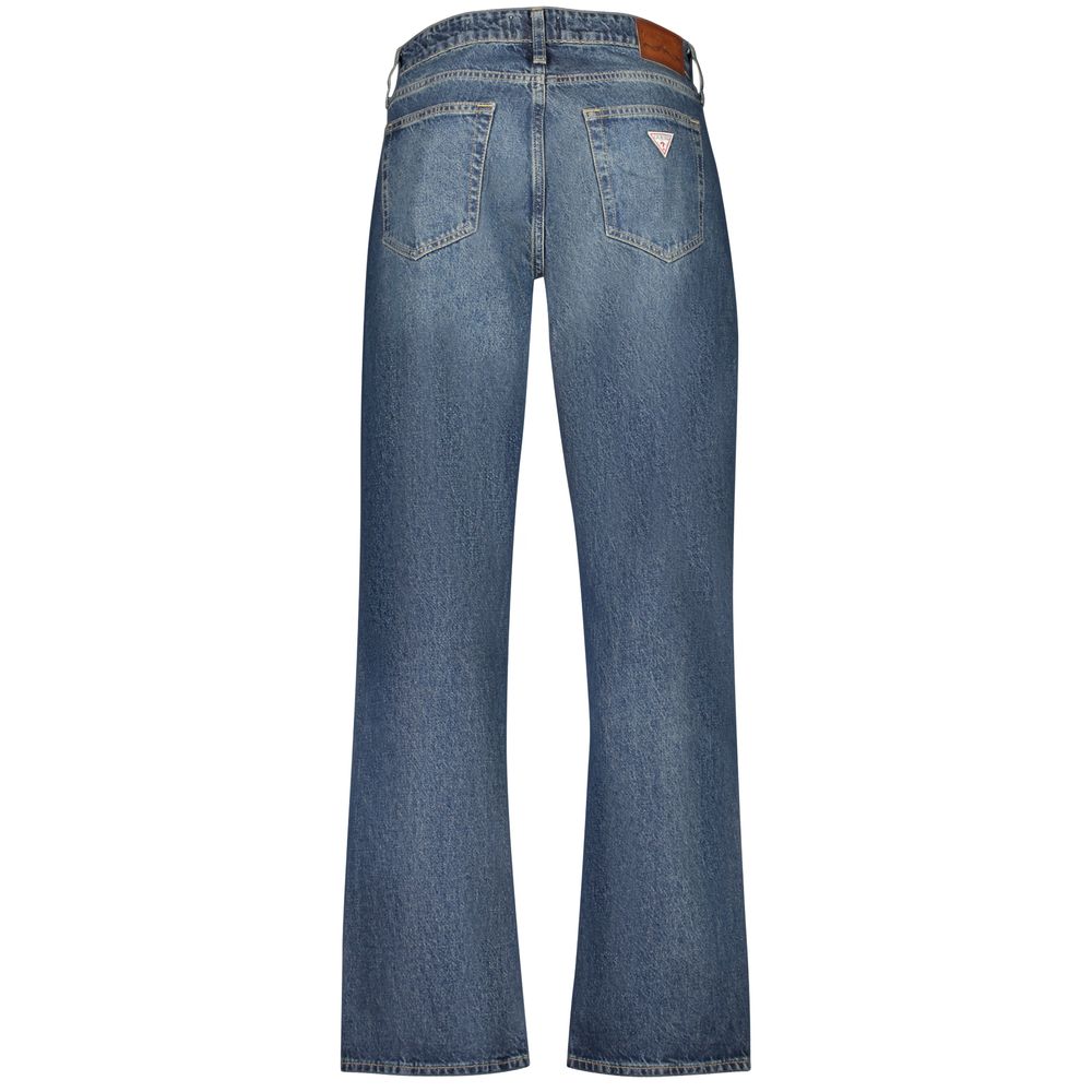 Jeans by Guess Jeans for men in denim cotton blue features a polished silhouette with a polished relaxed-fit, reaching a polished long and finished with a polished .