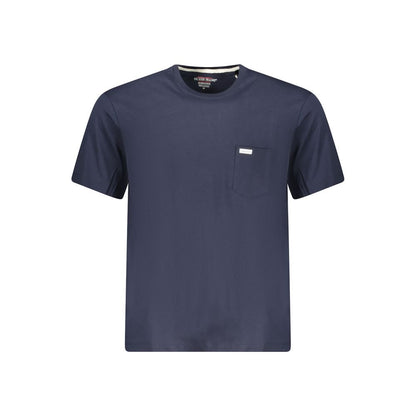 Activewear T-Shirt by Guess Jeans for men in organic cotton blue features an athletic silhouette with short-sleeve sleeves and a crew neckline neckline, enhanced by high-performance .