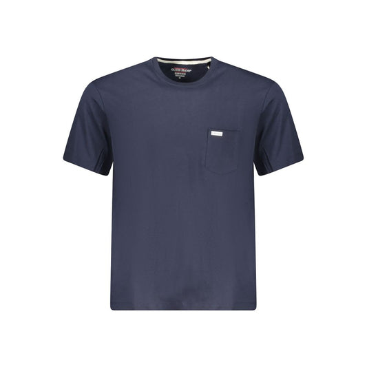 Activewear T-Shirt by Guess Jeans for men in organic cotton blue features an athletic silhouette with short-sleeve sleeves and a crew neckline neckline, enhanced by high-performance .