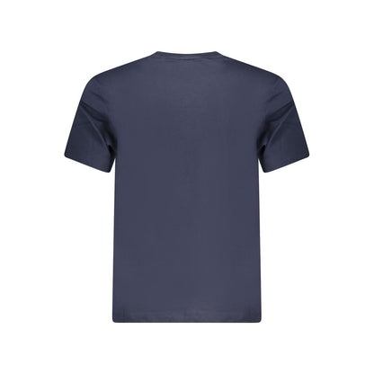 Activewear T-Shirt by Guess Jeans for men in organic cotton blue features a versatile silhouette, showcasing a versatile and detailed with high-performance for a premium look.