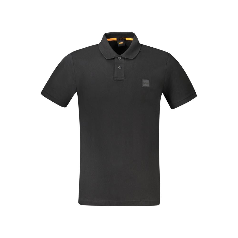 Polo Shirt by Hugo Boss for men in stretch cotton black & white features a eye catching silhouette, showcasing a refined and short-sleeve for a eye catching finish.