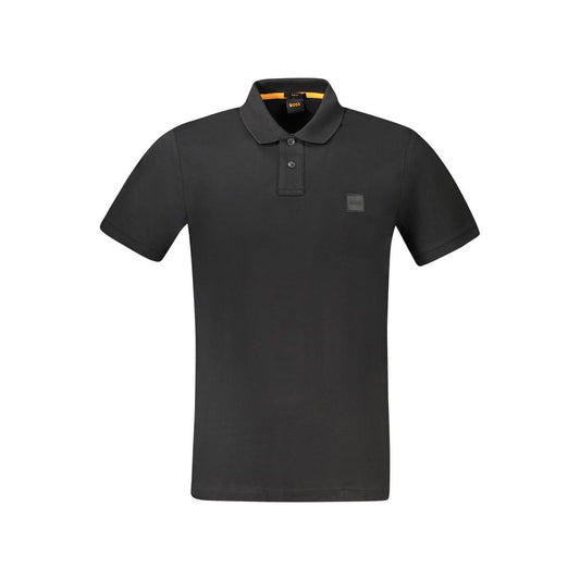Polo Shirt by Hugo Boss for men in stretch cotton black & white features a eye catching silhouette, showcasing a refined and short-sleeve for a eye catching finish.