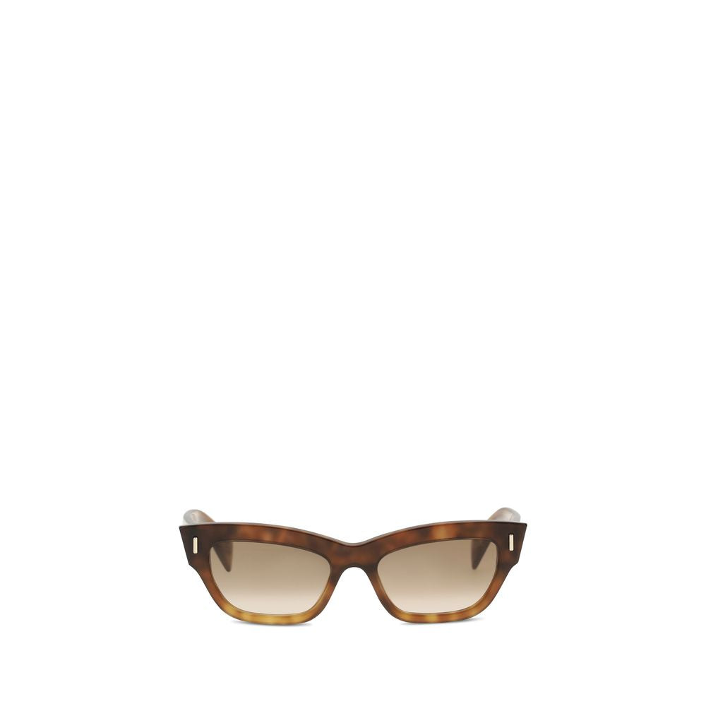 Sunglasses by Alexander McQueen for women in wool polyamide tweed brown & gold features an effortlessly chic cat-eye frame design with brown coloured frame detailing and for a effortlessly chic aesthetic.
