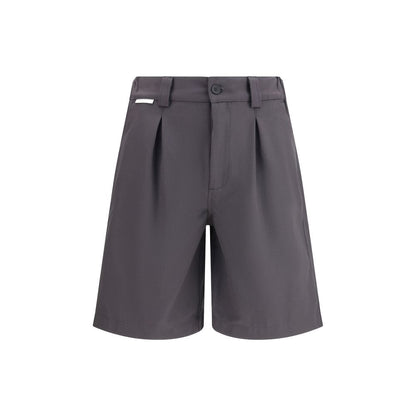 Bermuda Shorts by GR10K for men in cotton polyester gray features a sartorial silhouette, showcasing a sartorial regular-fit and short with a sophisticated for a sartorial look.