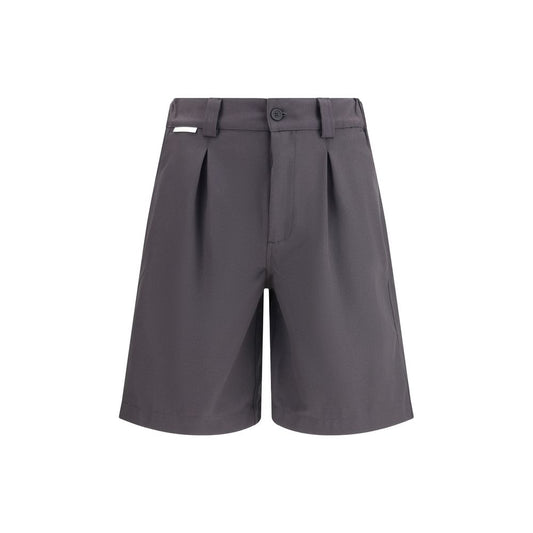 Bermuda Shorts by GR10K for men in cotton polyester gray features a sartorial silhouette, showcasing a sartorial regular-fit and short with a sophisticated for a sartorial look.