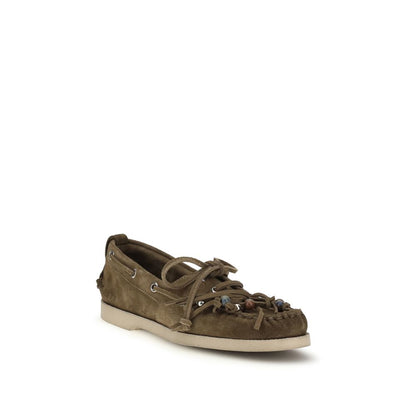 Golden Goose Women's Bos Taurus Calf Leather Flat Boat Loafer Slip-On Shoes - Bicolour