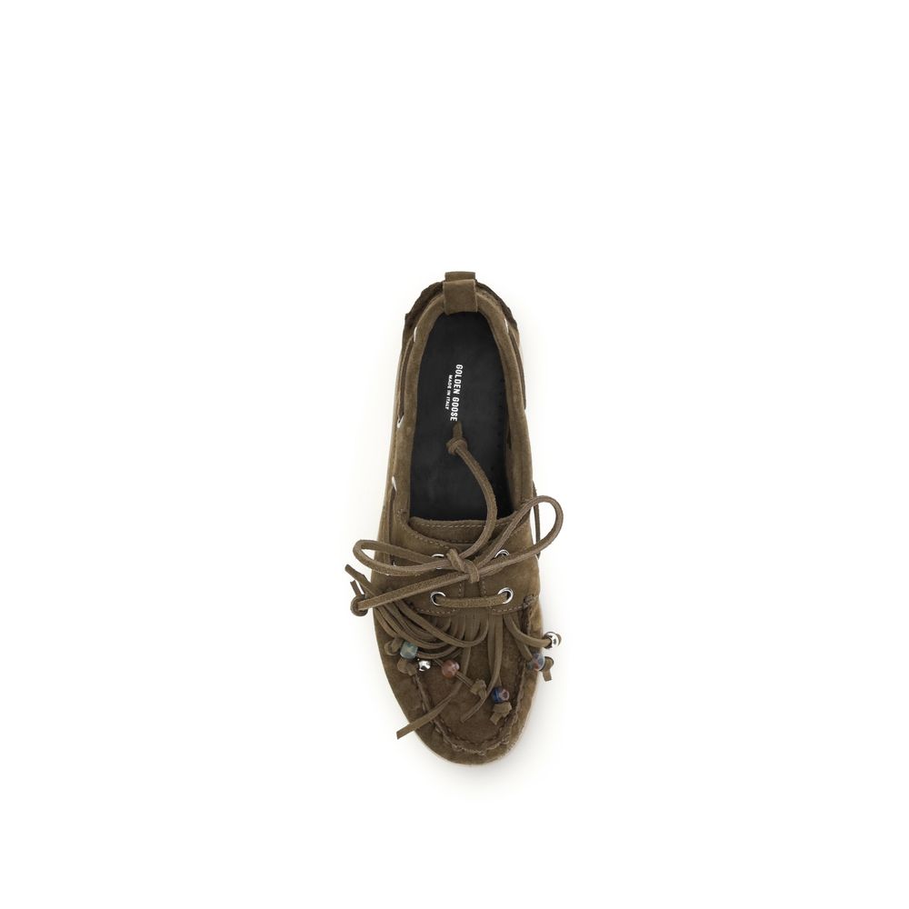 Golden Goose Women's Bos Taurus Calf Leather Flat Boat Loafer Slip-On Shoes - Bicolour