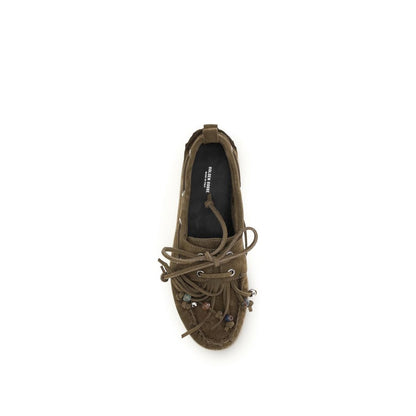 Golden Goose Women's Bos Taurus Calf Leather Flat Boat Loafer Slip-On Shoes - Bicolour
