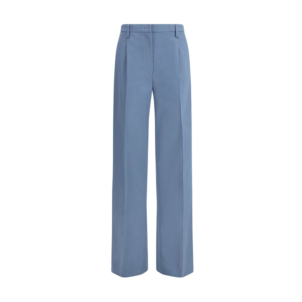 Chinos Pants by Prada for women in cotton blue features an contemporary silhouette, showcasing a sophisticated straight & regular-fit and long with a refined for a truly contemporary aesthetic.