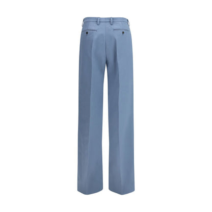 Chinos Pants by Prada for women in cotton blue features a modern silhouette, showcasing a modern straight & regular-fit with a long and for a refined finish.