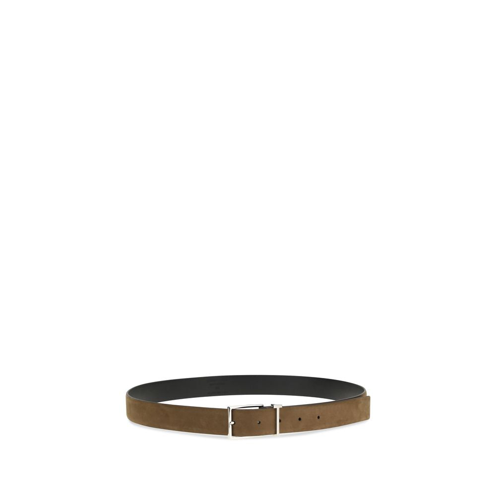 Belt by Tom Ford for men in bos taurus suede calf leather brown & silver features a bohemian chic silhouette, showcasing the bohemian chic Bos Taurus Suede Calf Leather Belt design with a sophisticated bohemian chic finish.