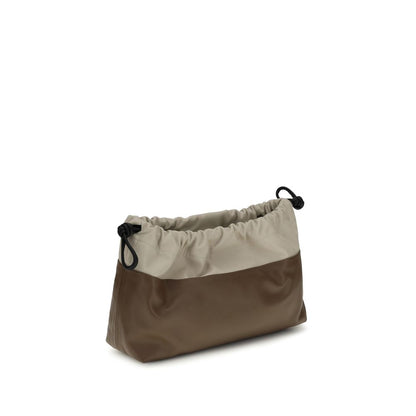 Pierre Hardy Bos Taurus Calf Leather Shoulder Drawstring Clutch Bag - Brown