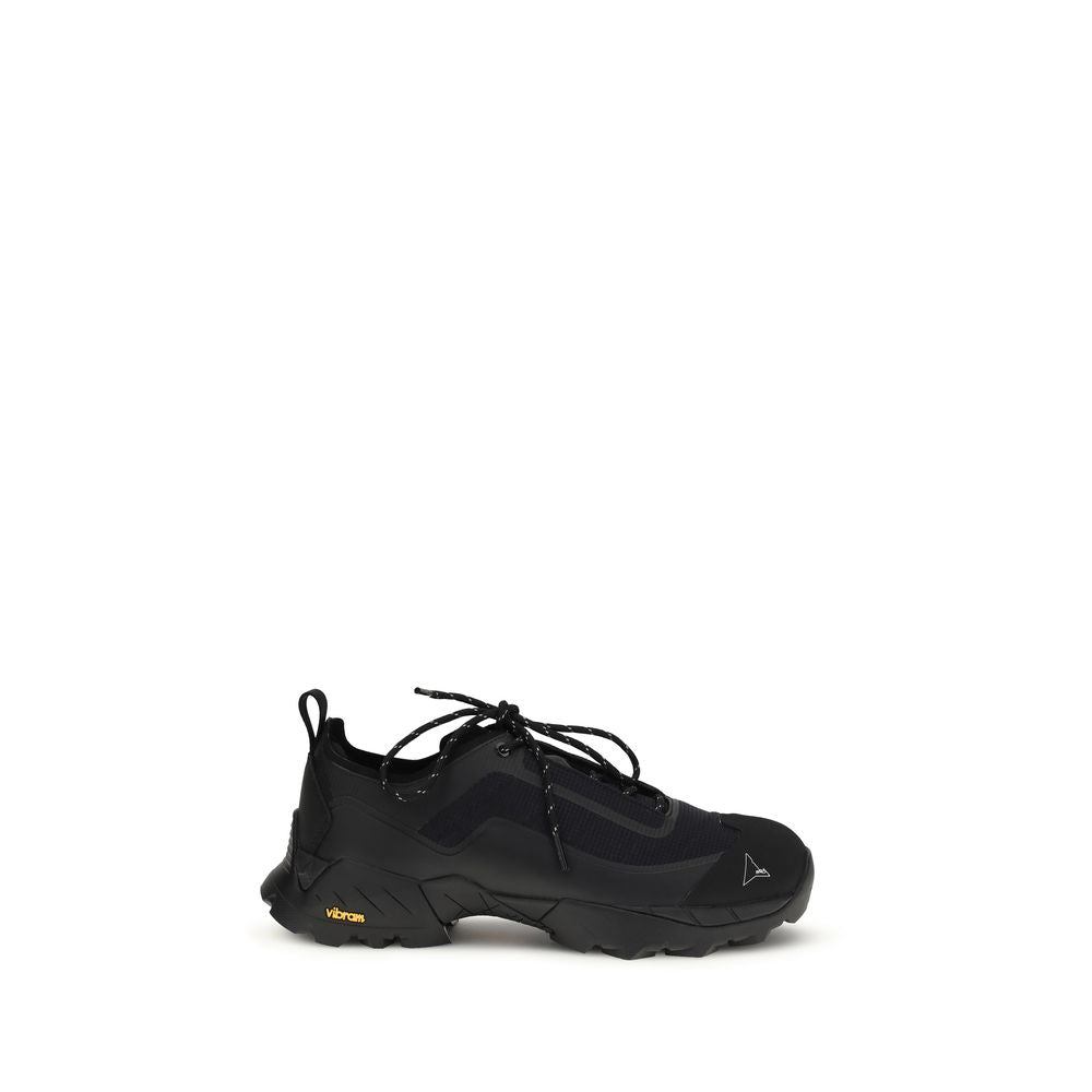 Athletic Sneakers by ROA for men in polyester black & jacquard features an effortless chic silhouette, showcasing the signature athletic style of the Men's Athletic Polyester Sneakers collection with a truly effortless chic finish.