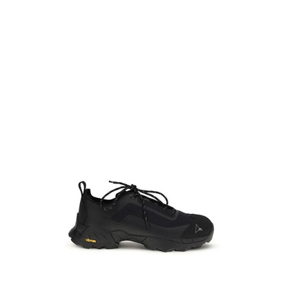 Athletic Sneakers by ROA for men in polyester black & jacquard features an effortless chic silhouette, showcasing the signature athletic style of the Men's Athletic Polyester Sneakers collection with a truly effortless chic finish.