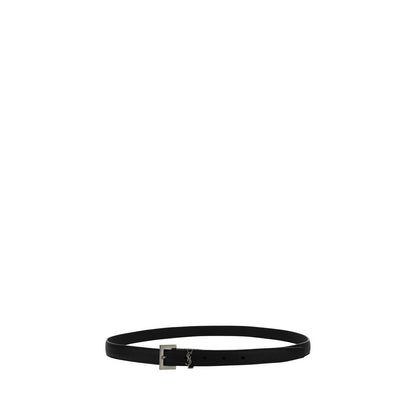 Belt by Saint Laurent for men in calfskin black & monogram features a artisanal-chic design, artfully capturing the essence of the Calfskin Belt with a artisanal-chic finish.
