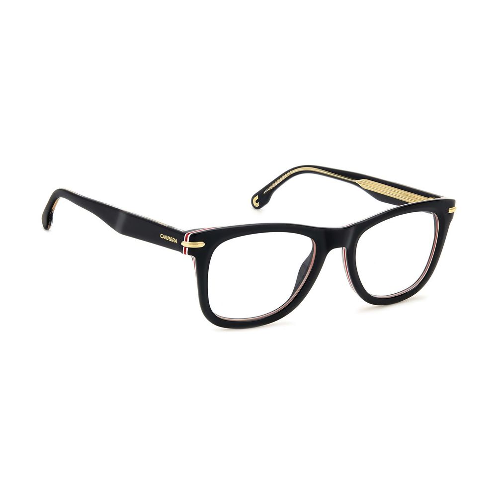 Eyeglasses Frames by Carrera for men in black features an refined silhouette, showcasing a sophisticated black coloured frame and refined full-frame frame design for a refined look.