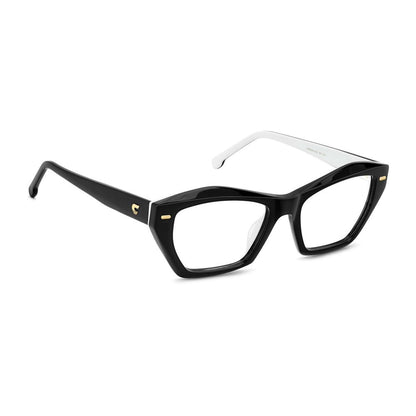Eyeglasses Frames by Carrera for women in black showcases a refined full-frame frame design with a refined black coloured frame finish for a refined and sophisticated look.