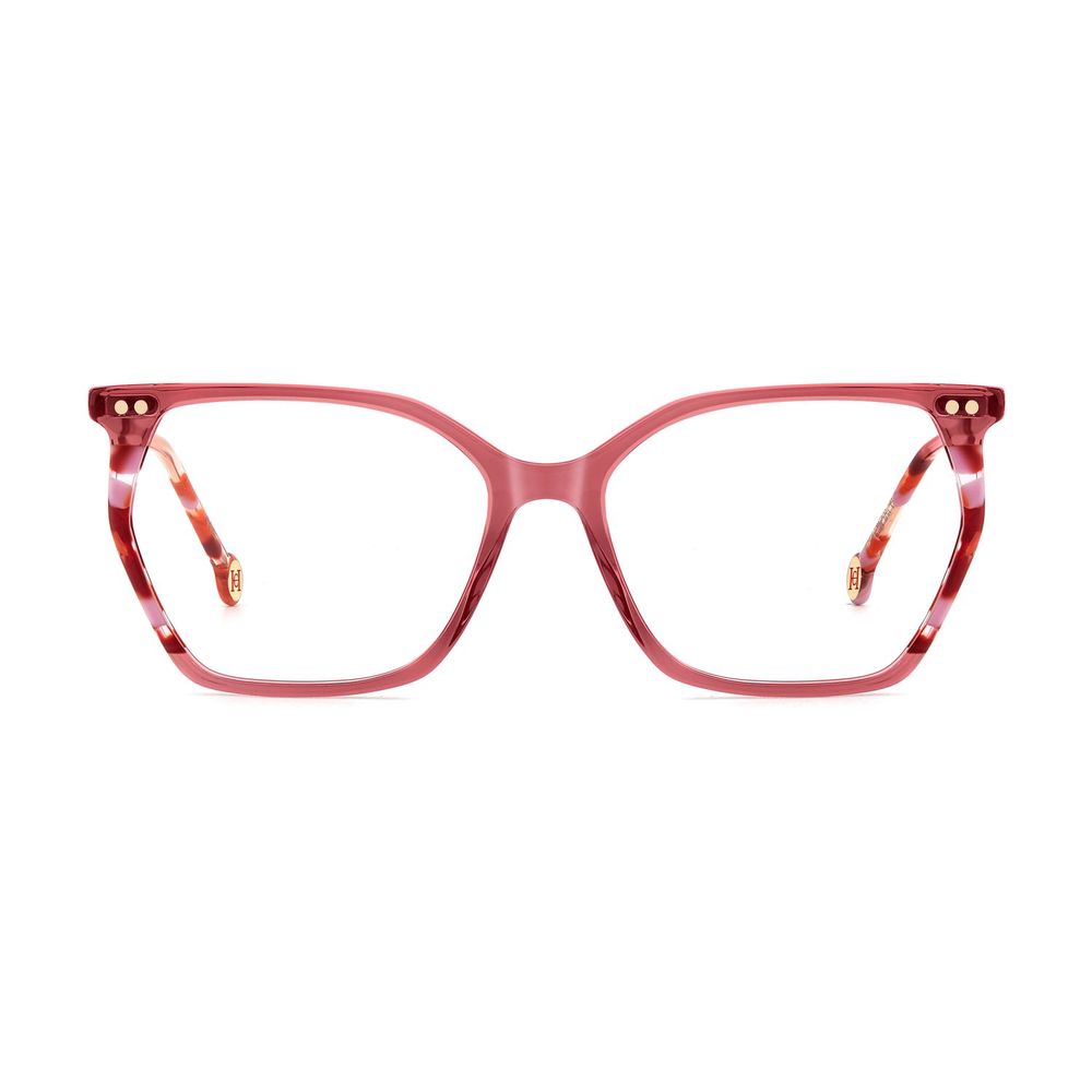 Eyeglasses Frames by Carolina Herrera for women in acetate pink features an refined silhouette, showcasing a sophisticated rose coloured frame and refined full-frame frame design for a refined look.