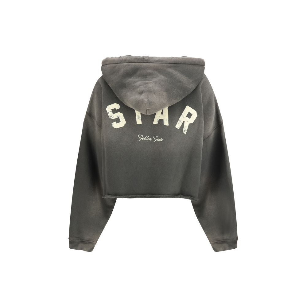 Sweatshirt Hoodie by Golden Goose for women in cotton gray features an luminous silhouette, showcasing a sophisticated hooded neckline and for a truly luminous look.