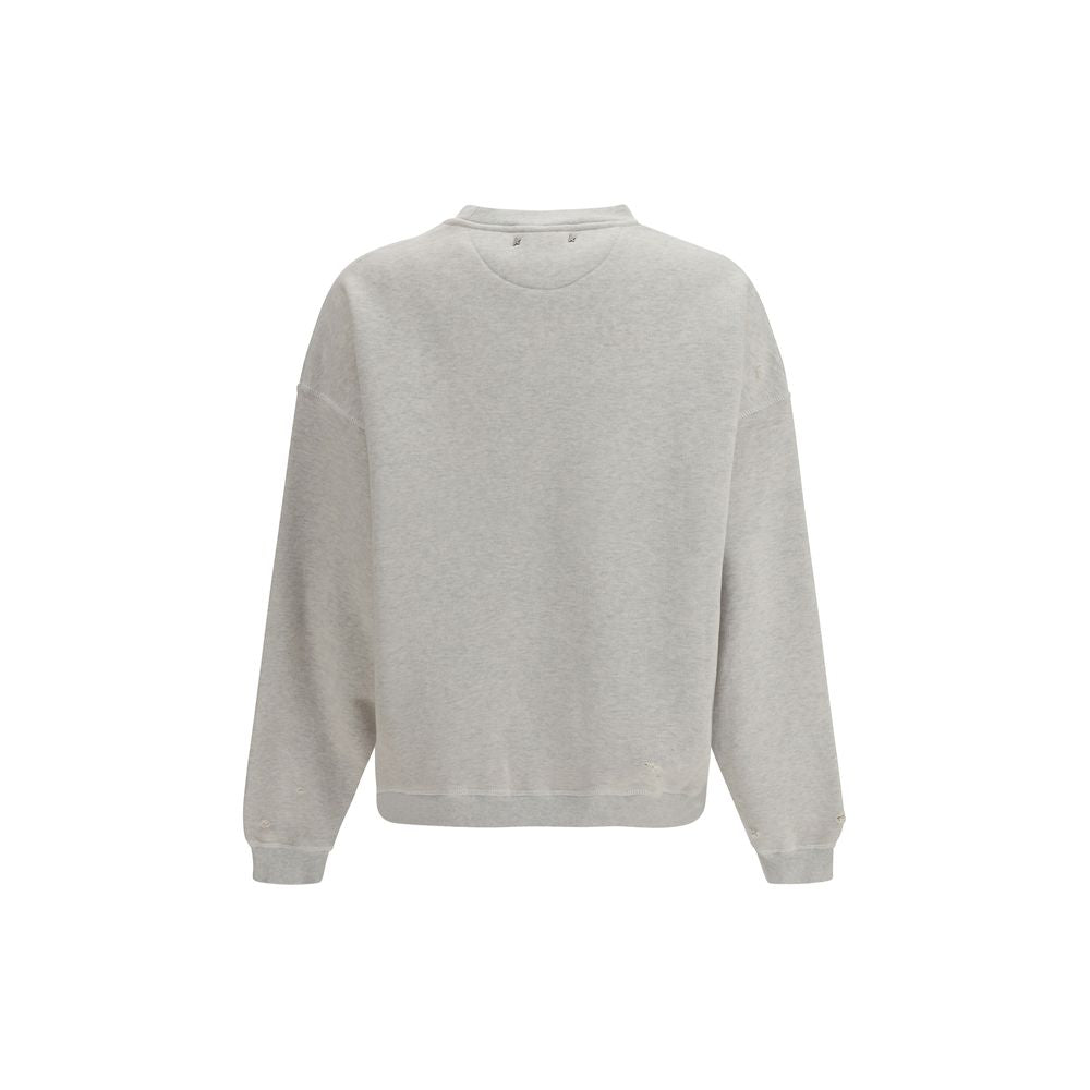 Activewear Sweatshirt by Golden Goose for women in cotton gray presents a dynamic silhouette, featuring a dynamic crew neckline and detailed with functional .