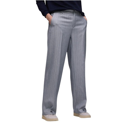 Street One Women's Straight-Leg Wide Stretch Polyester & Viscose Trousers - Blue