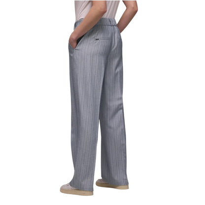Street One Women's Straight-Leg Wide Stretch Polyester & Viscose Trousers - Blue