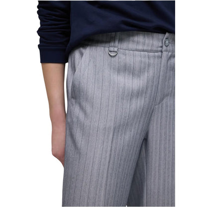 Street One Women's Straight-Leg Wide Stretch Polyester & Viscose Trousers - Blue