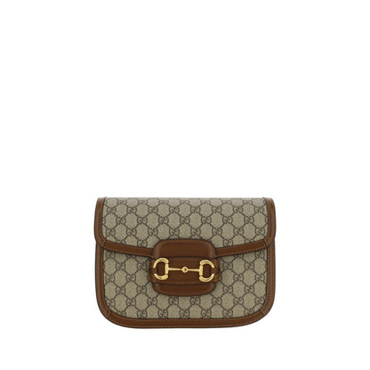 Shoulder Flap Handbag by Gucci for women in polyester polyurethane leather & cotton beige, gold, jacquard & print features a contemporary silhouette, showcasing a secure flap, ample , and contemporary shoulder-strap & adjustable-strap for a sophisticated look.