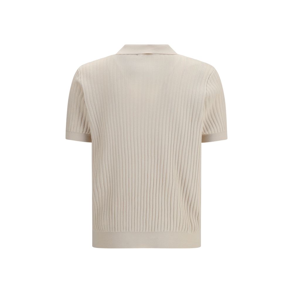 Polo Shirt by Roberto Collina for men in cotton beige showcases a sharp silhouette, detailed with a refined and sharp for a sophisticated finish.