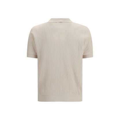 Polo Shirt by Roberto Collina for men in cotton beige showcases a sharp silhouette, detailed with a refined and sharp for a sophisticated finish.