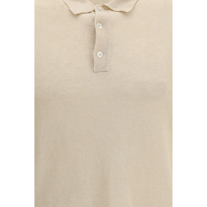 Polo Shirt by Roberto Collina for men in linen beige features a eye catching silhouette, showcasing a refined and for a eye catching finish.