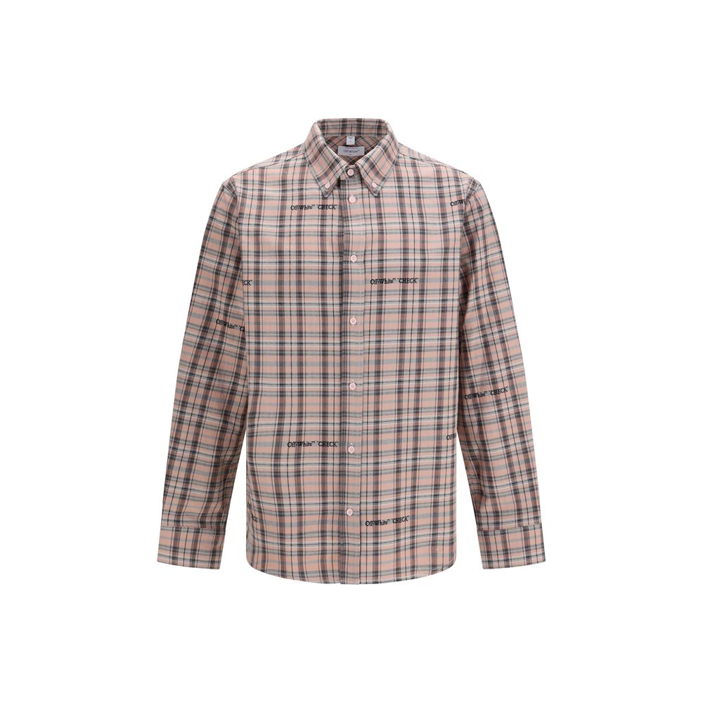 Shirt by Off-White for men in cotton flannel multicolor, white & patterned showcases a sleek silhouette, elegantly detailed with a sleek and long-sleeve for a sleek finish.