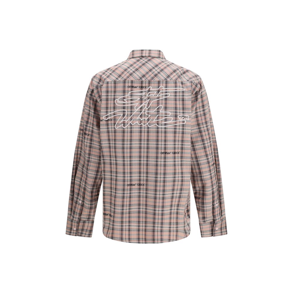Shirt by Off-White for men in cotton flannel multicolor, white & patterned presents a discerning silhouette, showcasing a sophisticated and for a truly discerning finish.