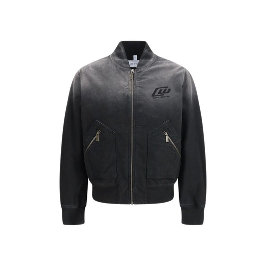 Bomber Jacket by Off-White for men in denim cotton black & white features a city-ready silhouette, detailed with and a city-ready .