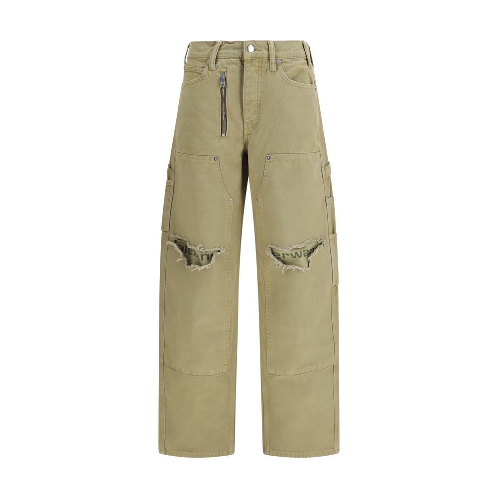 Cargo Pants by Alexander Wang for women in cotton bicolour presents a on trend silhouette, artfully finished with a on trend relaxed-fit & regular-fit, long, and mid rise for a sophisticated look.